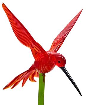 Pflanzenstecker mit Kolibri, rot